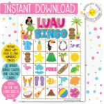 Luau Tiki Aloha Printable Bingo Cards 30 Different Cards