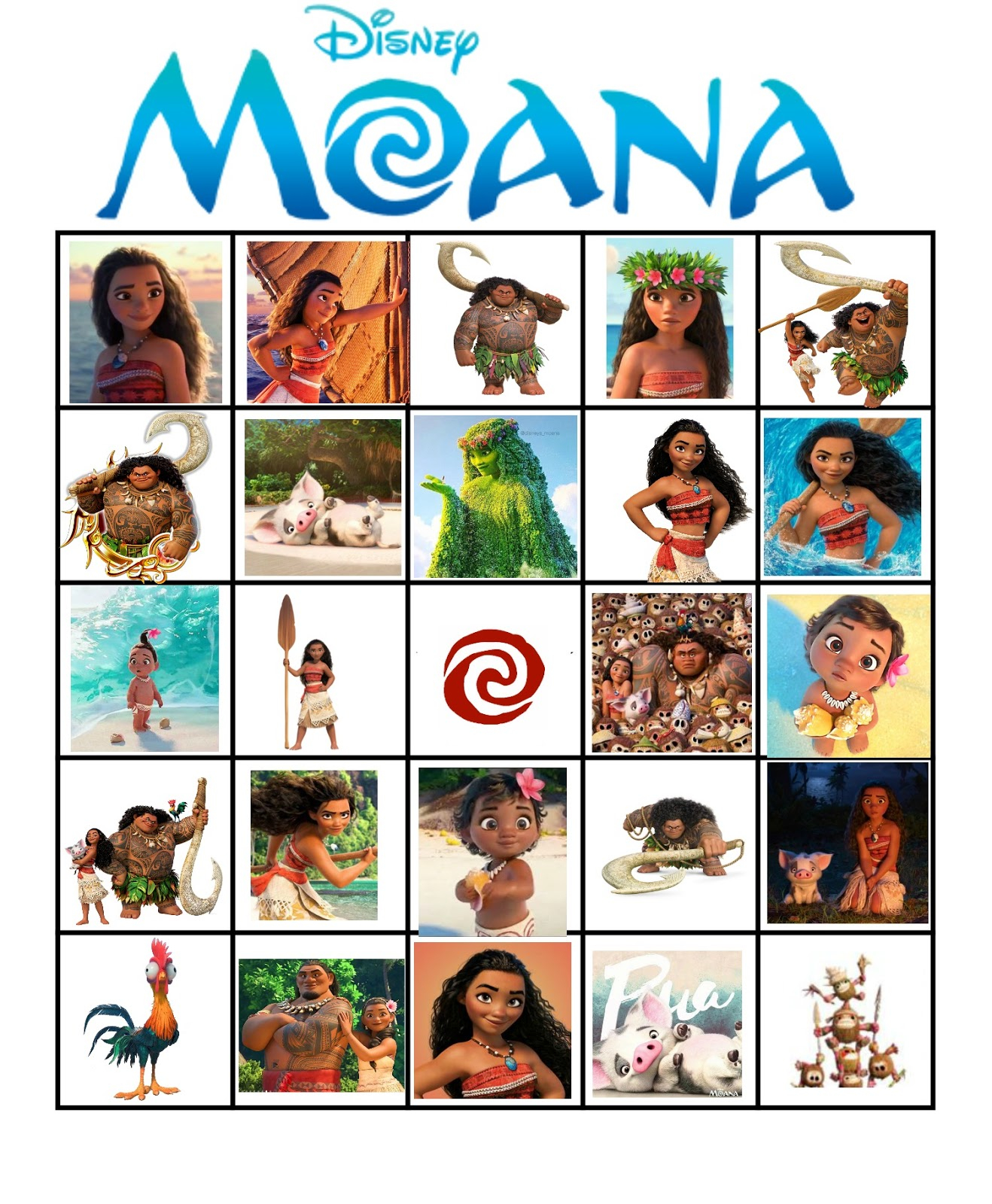 Musings Of An Average Mom Moana Bingo