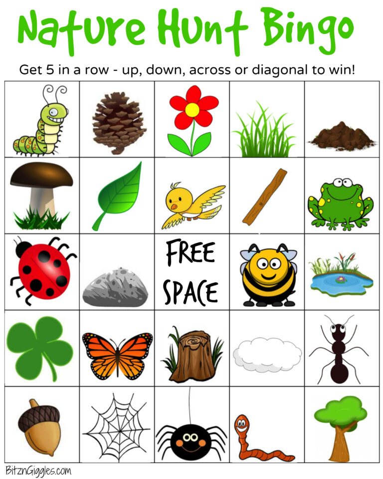 Nature BINGO Tree House Learning