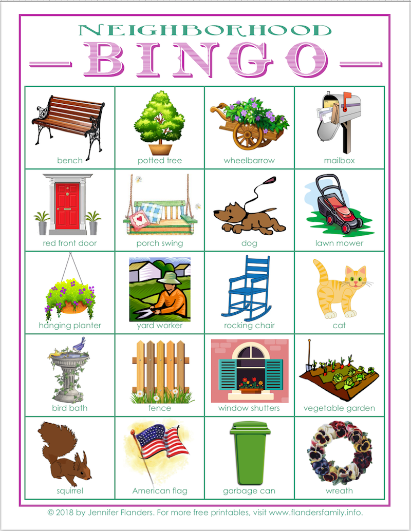 Neighborhood Bingo Free Printable Scavenger Hunt Cards Bingo For 