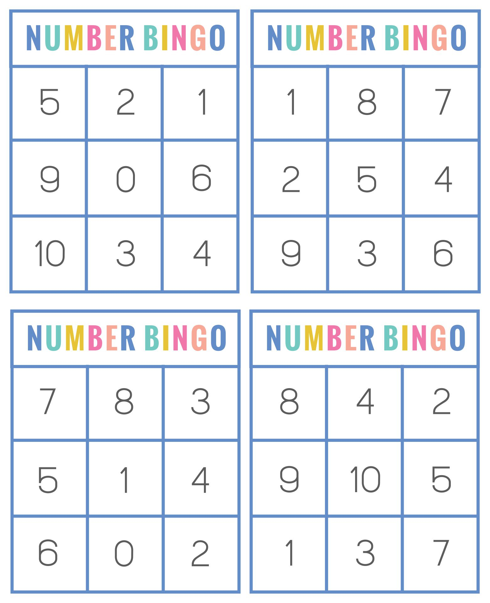 Number Bingo Printable Printable Word Searches