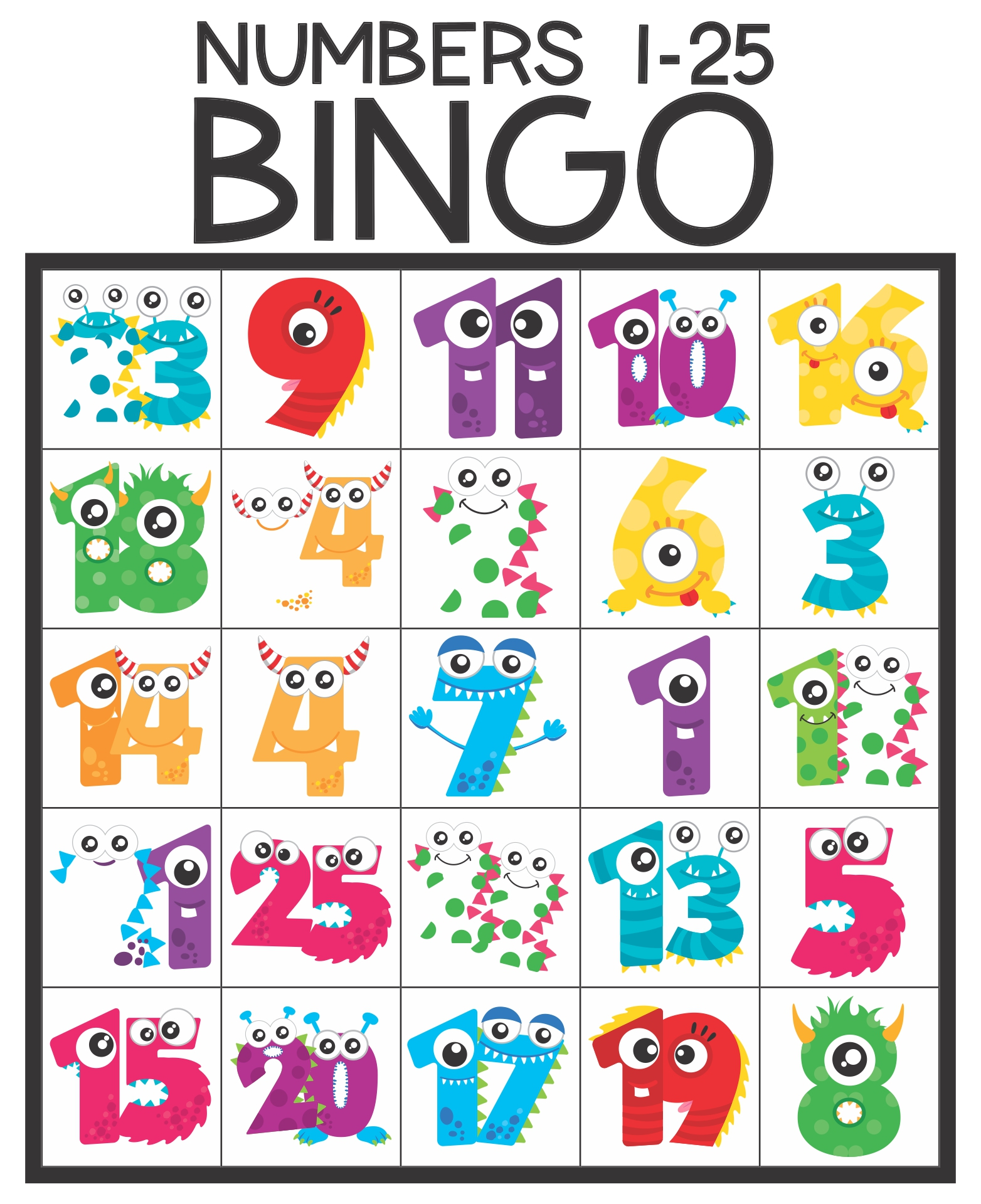 Number Bingo Printable