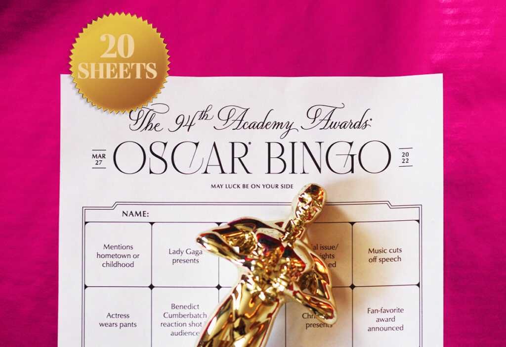 Oscar Bingo Cards For 2022 Printable Academy Awards Game