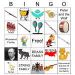 PETER AND THE WOLF Bingo Card