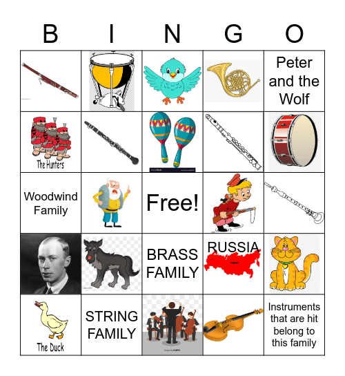 PETER AND THE WOLF Bingo Card