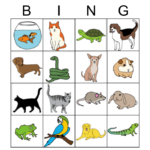 PETS BINGO Bingo Card