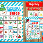 Printable 30 Let s Build A Snowman Bingo Cards Printable Etsy