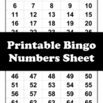 Printable Bingo Sheets With Numbers