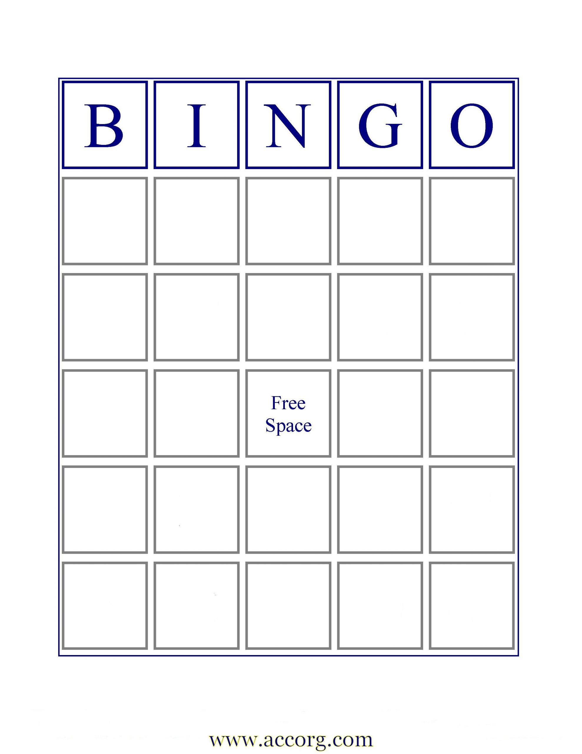 Printable Blank Bingo Card Template Printable Templates