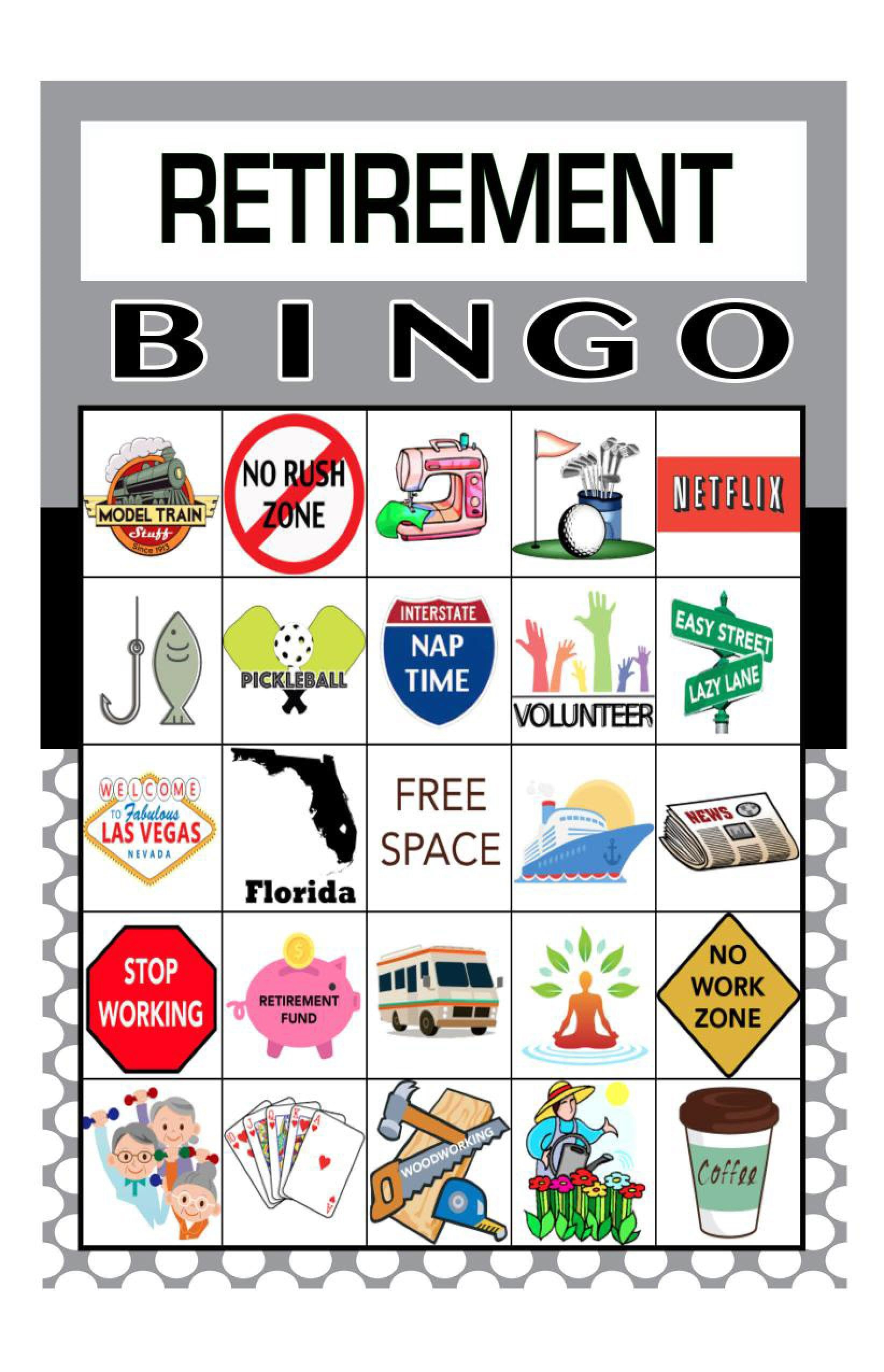 Retirement Party Bingo Retirement Games Digital Download Etsy Canada 