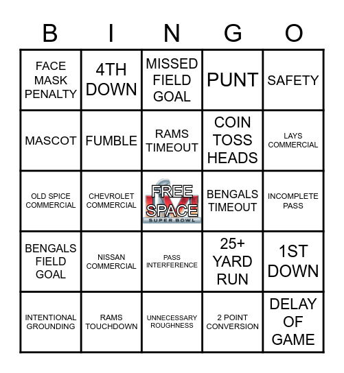 SUPER BOWL 2022 Bingo Card