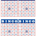 Three Blue And Red Printables With Numbers For The Word bingo