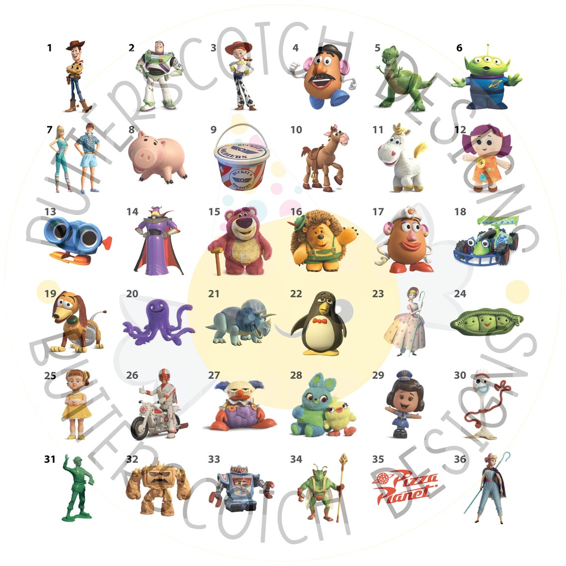 Toy Story Printable Bingo Cards 30 Different Cards Instant Etsy Finland