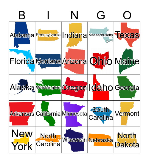 United States Bingo Card