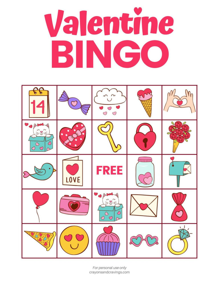 Valentine Bingo FREE Printable Valentine s Day Game With 10 Cards