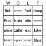 WOLF CLASS BINGO 1 Bingo Card